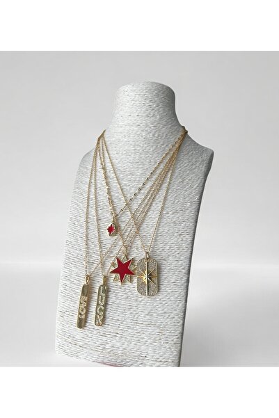 Atelier Sriza Zircon Stone Necklace with Steel Chain - Love