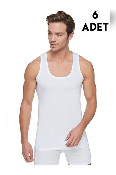 BEYAZTOPTAN 6-Piece 100% Cotton Men's White Sleeves Special Price