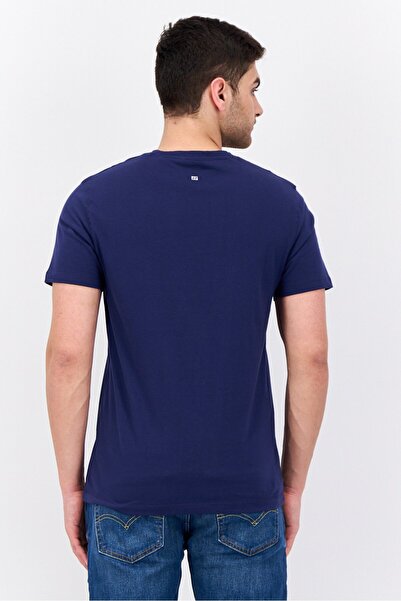 French Connection Men Crew Neck Short Sleeves Graphic Printed T-Shirt, Navy