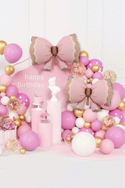 BeySüS Pink Retro Bow Foil Balloon