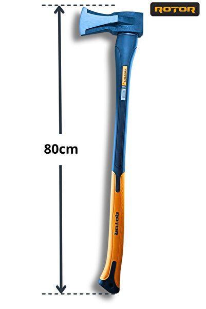 Rotor Fiber Plastik Saplı Balta Odun Yarma Baltası 2kg (80 CM TOPLAM UZUNLUK)