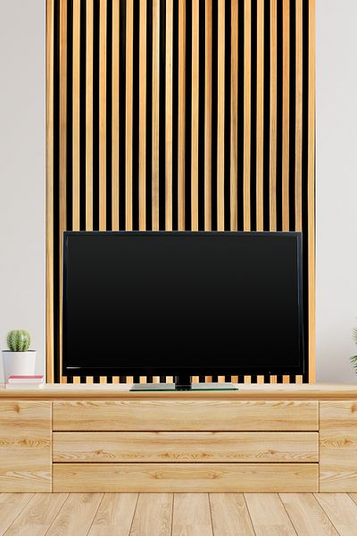 arduçlazer Тапет с 3D визия и дървени стенни летви 120x300 см