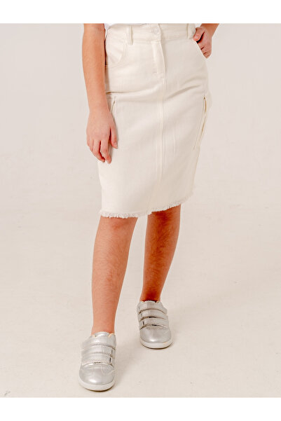 GİYİCEM TEKSTİL Girl's Cargo Linen Skirt