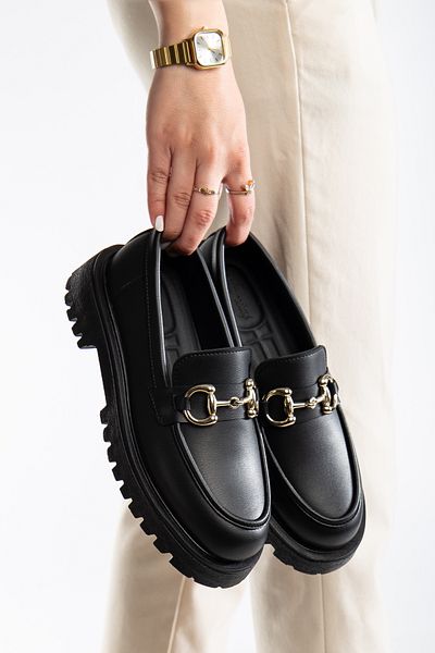 DUMMET Γυναικεία παπούτσια με χοντρή σόλα Loafer Moccasin με ψηλή σόλα