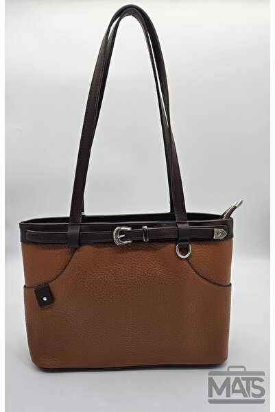 DSN Tan Brown Hand and Shoulder Bag with Belt Detail