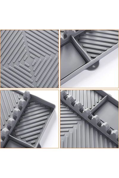 BLUE SİDE 1Pcs Silicone Fireproof Base Silicone Countertop Dish Rack Mat Kitchen Organizer