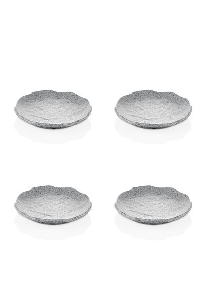 Külsan Melamine Dessert Plate Set 4 Pieces Granit Color 16cm