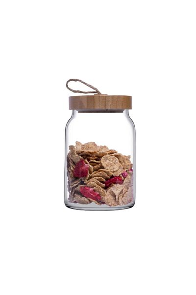 Paşabahçe Woody Bamboo Jar with Lid 860Cc
