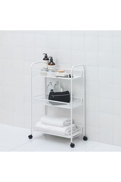 IKEA Τρόλεϊ Σέρβις με ρόδες 26x48x77 cm Ατσάλι Α Ποιότητας Λευκό