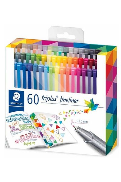Staedtler 0,4mm Fineliner Set - 60 Grain Colors 12X13X35Cm Size Wooden Case Guard Set