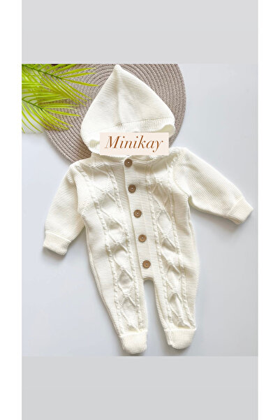 minik ay Triko kapşonlu tulum