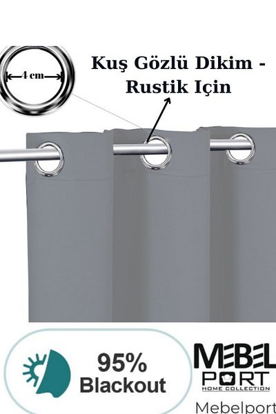 MebelPort Curtain Blackkout Fountain Stitching Shape Single Wing