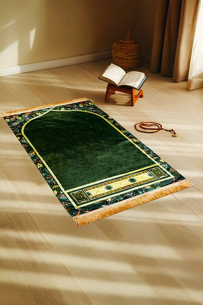 Karipetra Fabric Based Digital Printed Washable Double Layer Fabric Prayer Rug - Kks238