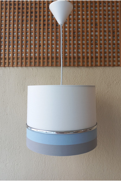 ONAY M Beyaz Gri Mavi Kumaş Kaplama Yatak Odası Oturma Odası Çocuk Ve Bebek Odası Aydınlatma Sarkıt