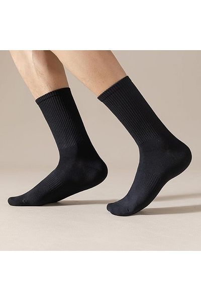 Ozzy Socks 6 Pairs No Logo Black Seamless Cotton Tennis Unisex Socks