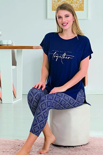 Viselya Σετ πιτζάμες Κάπρι σε μπλε ναυτικό χρώμα