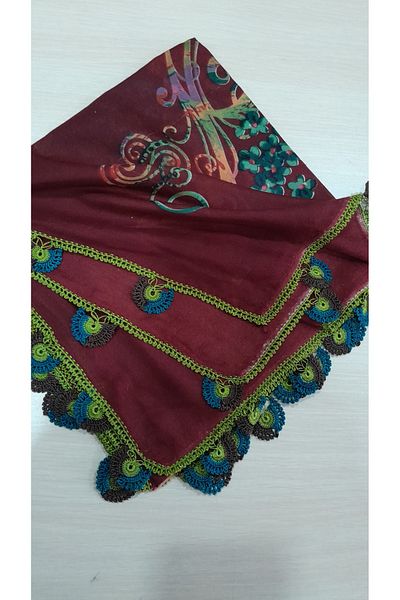Papatyam Handcrafted Crochet Embroidered Writing/Crochet Embroidery/Crochet Embroidery Emeni/Vintage/Tulbent/Dowry Yemeni/Polyester/Crochet