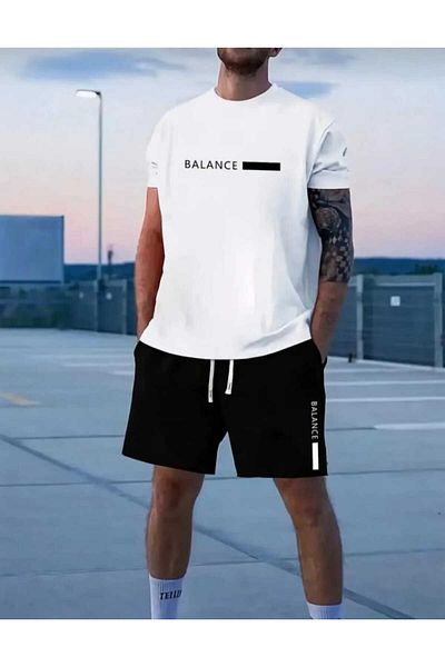 FULL TOLERANCE Balance Printed Shorts Tee Set