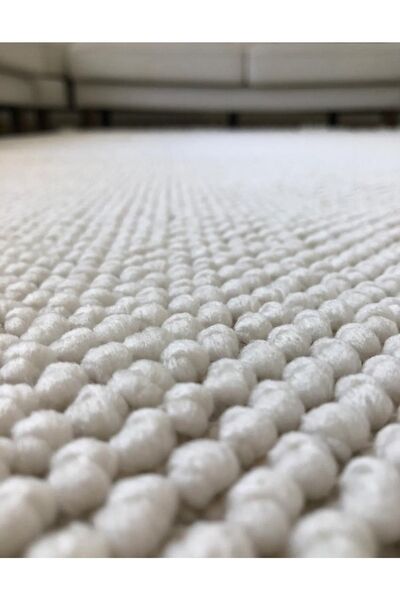 Homeax Zen Serisi Naturel Bukleli Yumuşak Hav Toz Vermez Modern Desenli Dokuma Salon Halı