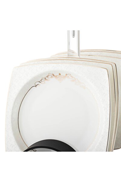 Dania A set of porcelain dishes with a black stand, 6 pieces