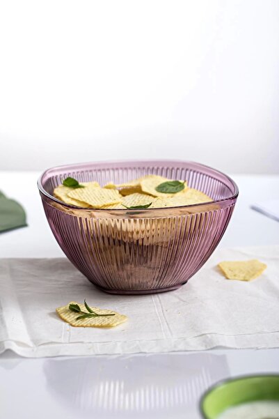 Depa 1.5 Lt Acrylic Baroque Plum - Medium Size Square Fruit and Salad Bowl