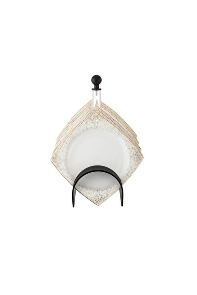 Dania A set of porcelain dishes with a black stand, 6 pieces