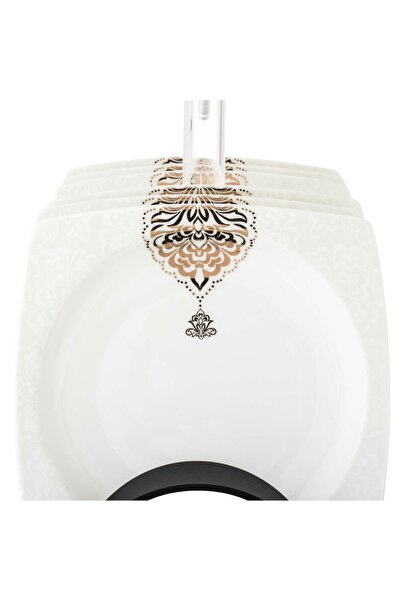 Dania A set of porcelain dishes with a black stand, 6 pieces