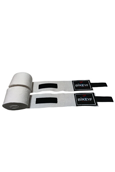 BİKEYF Beyaz Renk Boks Bandajı, El Sargısı, Elastik Bandaj, Gifttoom boxing glove bandage 3,5 Mt