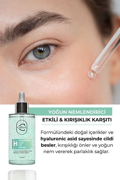 Caria 50 ml Hyaluronic Acid Face Serum - Intensive Moisturizer and Anti-Wrinkle