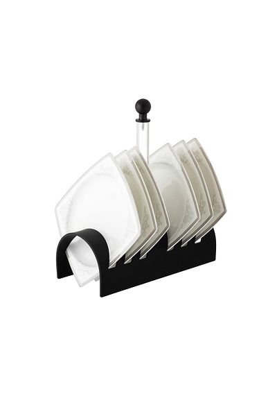 Dania A set of porcelain dishes with a black stand, 6 pieces