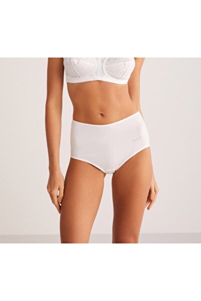 Kom Women's Modal Cotton Lycra High Waist Basic White 4-Piece Panties Set Kq.Obscmxklt.1K.M1.K6