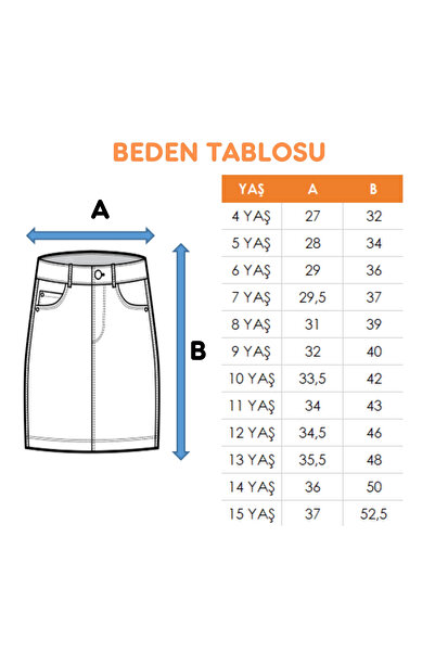 GİYİCEM TEKSTİL Fusta pantaloni scurți din denim pentru fete 2856