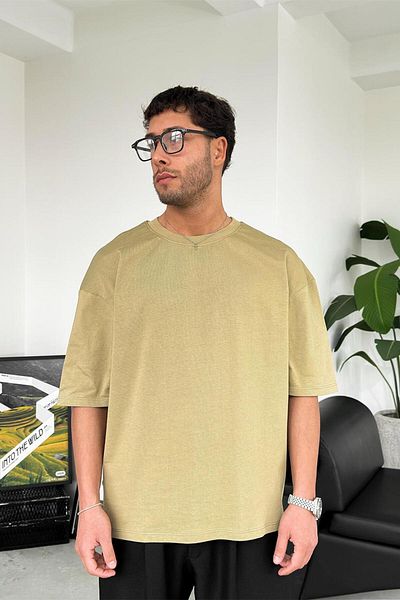 HAFKAGİYİM Μπλουζάκι Khaki Cozy Basic Soft Oversize