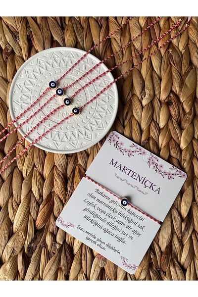 eyonnwear Marteniçka Glass Evil Eye Beaded 5-Piece Lucky Bracelet