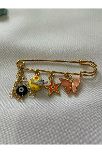 Bestofcase Pembe Kalp Desenli Nazar BoncukluYaka İğnesi