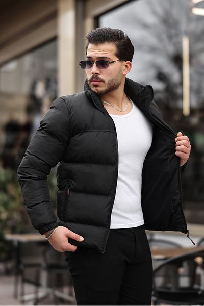 Last fashion Унисекс черно пухено яке за нов сезон