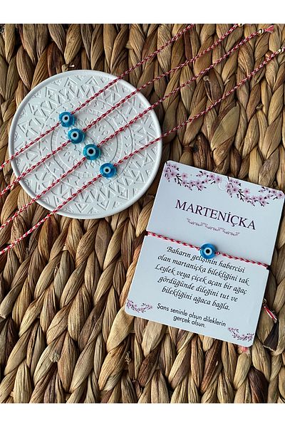 PABS Marteniçka Glass Evil Eye Beaded 5-Piece Lucky Bracelet