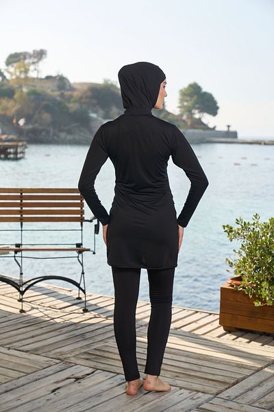 Estiva Lycra Fabric Front Zipper Hijab Swimsuit