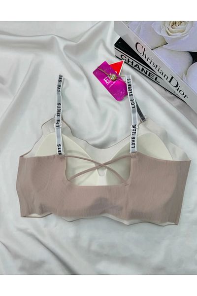 F.K Γυναικείο Bralet σουτιέν χωρίς ραφή με μαξιλαράκι κοπής με λέιζερ