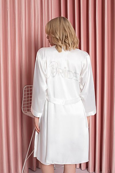 Espuar 950 Custom Bride Stone Printed Dressing Gown and Thin Strap Nightgown for Brides 2 Pcs Boxed Suit