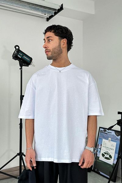 HAFKAGİYİM Οπτικό Λευκό Cozy Basic Soft Oversize T-Shirt