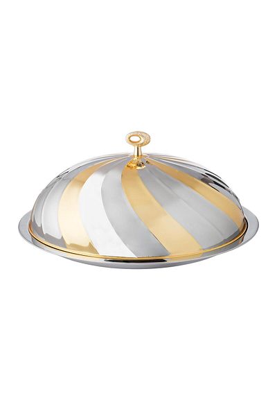 Dania Stainless steel serving plate, silver and gold