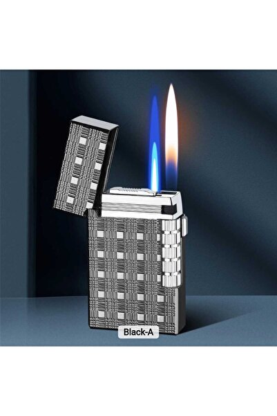 HK GİFT SHOP Jet meşale çakmağı yumuşak alev çakmağı 2'si 1 arada, metal rüzgar geçirmez doldurulabilir