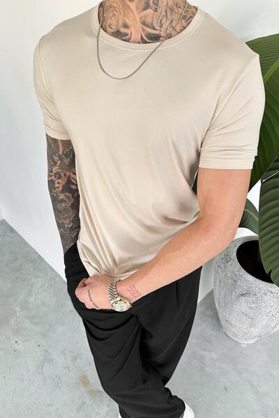HAFKA Beige Basic Premium Relaxed T-Shirt