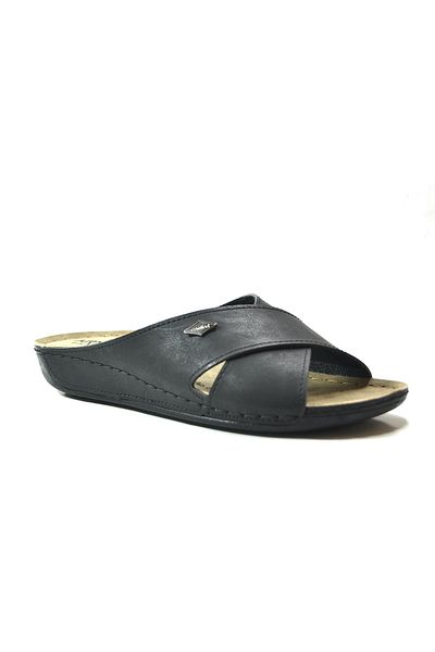 Onlo Ayakkabı Onlo Shoes ARYN.086 Χάλκινες & Μαύρες Ανατομικές Καθημερινές Γυναικείες Μητρικές Παντόφλες