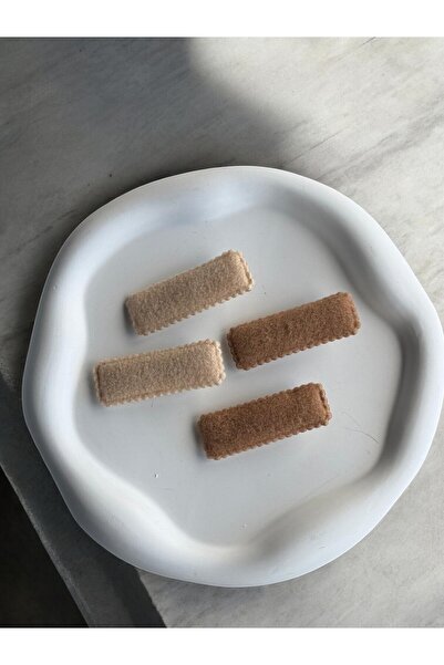 MUTENA 4 bucăți cataramă din piele intoarsa maro bej - cataramă cu 4 bucăți