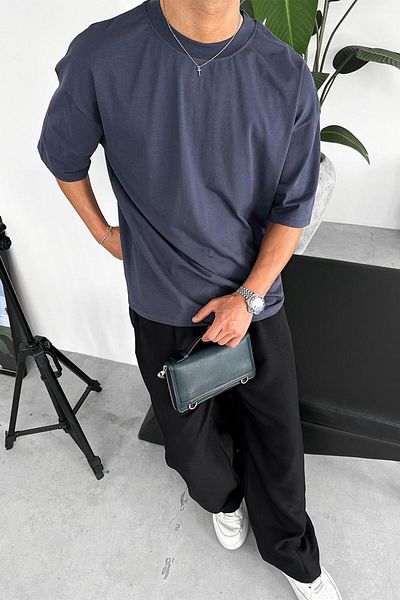 HAFKAGİYİM Καπνιστό Cozy Basic Soft Oversize T-Shirt