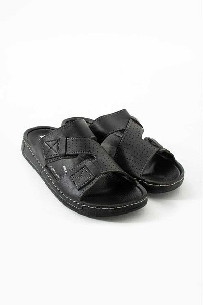 mackrock sports Ανδρική δερμάτινη (τεχνητή) ορθοπεδική άνετη σόλα με ρυθμιζόμενη βέλκρο ραμμένη δερμάτινη εσωτερική σόλα Ανδρικές παντόφλες