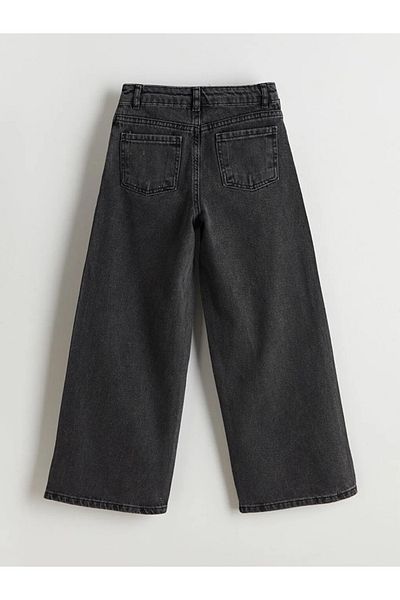 LC Waikiki Lcw Kids Black Elastic Waist Rhinestone Girls' Jeans Pants