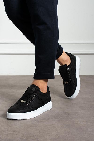 L.A Polo Thick Sole Black and White Men's Sneakers